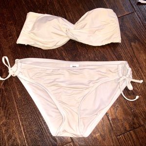 white bandeau bikini set
